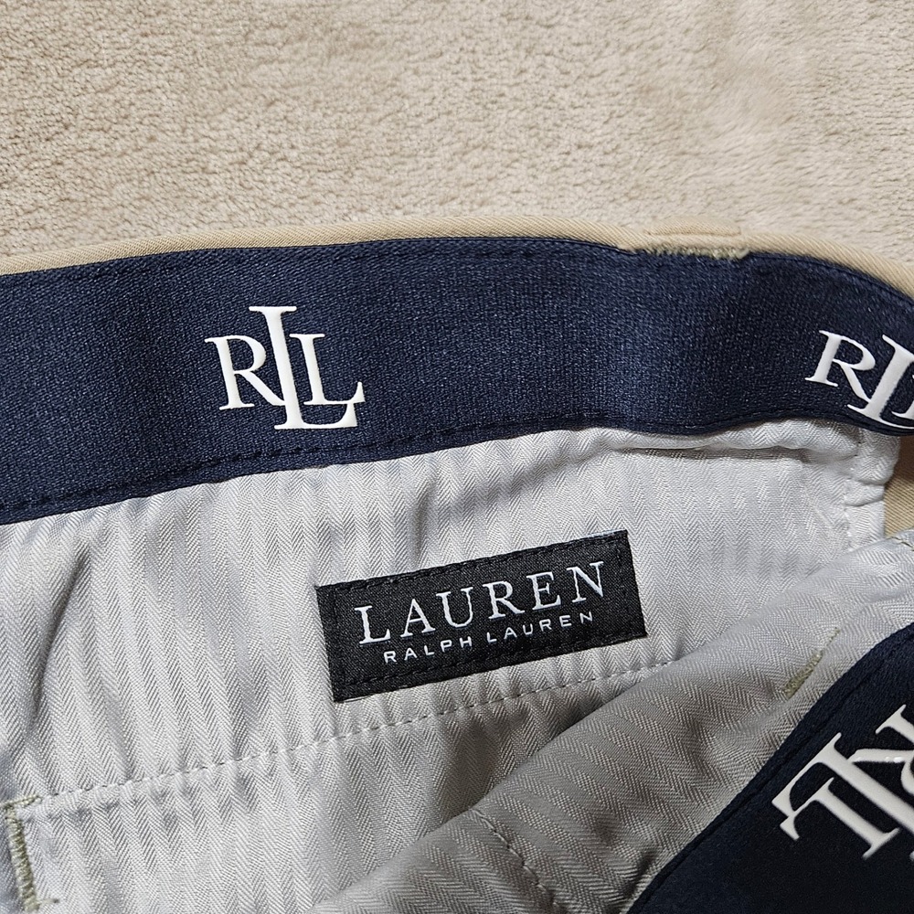 Lauren Ralph Lauren Mens Khaki Chino Pants Tan Straight Leg Stretch‎ 40x32 - Picture 2 of 4